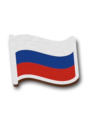 Значок с российским флагом